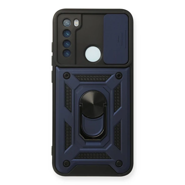 Xiaomi Redmi Note 8 Kılıf Pars Lens Yüzüklü Silikon - Lacivert ürün görseli 1