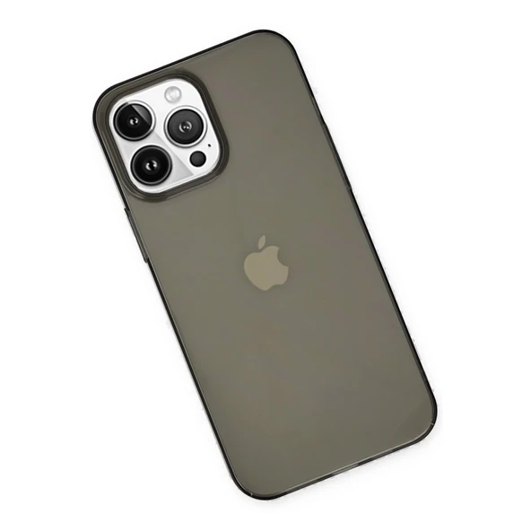 İphone 14 Pro Kılıf Pc Sert Şeffaf Kapak - Siyah - Resim 3
