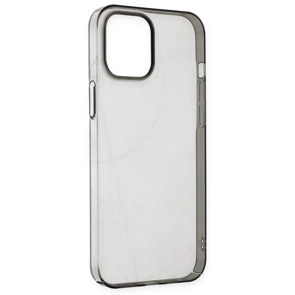 İphone 14 Pro Kılıf Pc Sert Şeffaf Kapak - Siyah - Resim 4