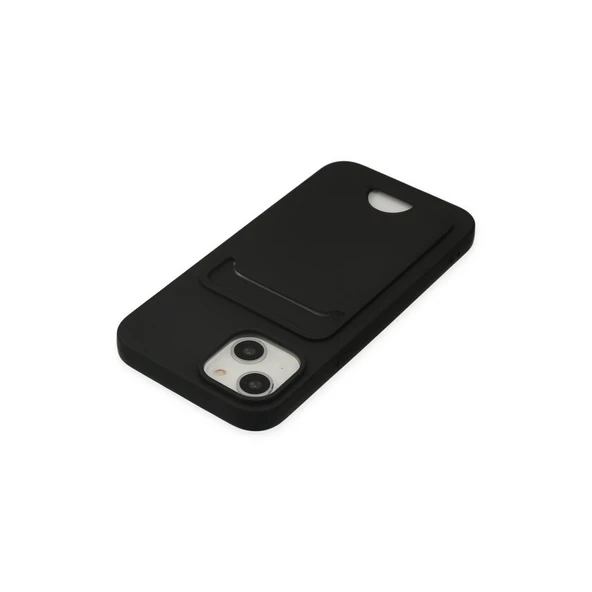 İphone 14 Plus Kılıf Kelvin Kartvizitli Silikon - Siyah - Resim 5