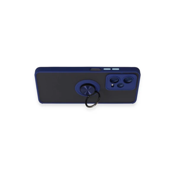 Xiaomi Redmi Note 12 Pro 5g Kılıf Montreal Yüzüklü Silikon Kapak - Lacivert - Resim 3