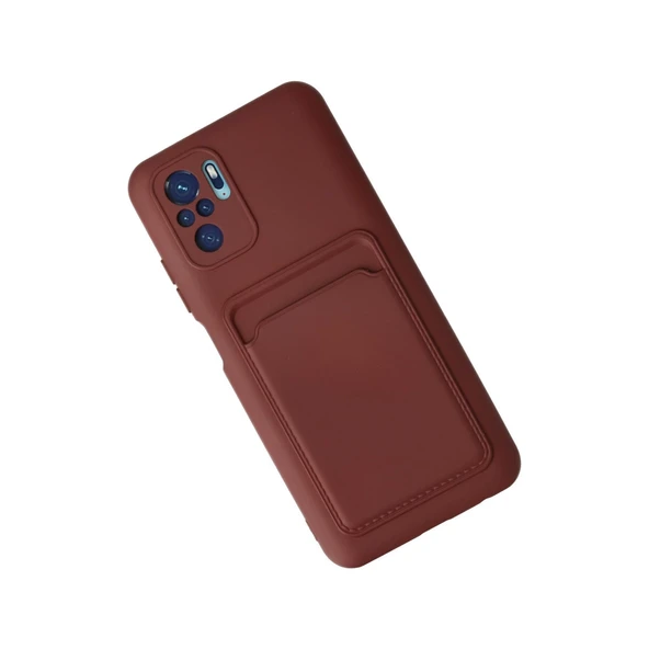 Xiaomi Redmi Note 10s Kılıf Kelvin Kartvizitli Silikon - Bordo - Resim 3