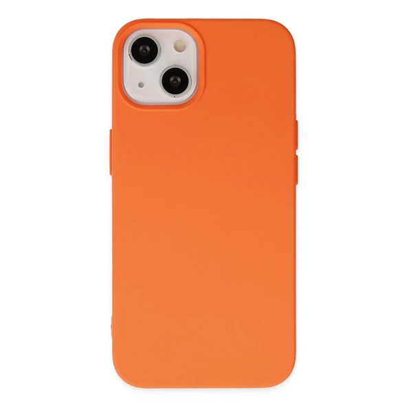 İphone 14 Plus Kılıf Nano İçi Kadife Silikon - Turuncu ürün görseli 1