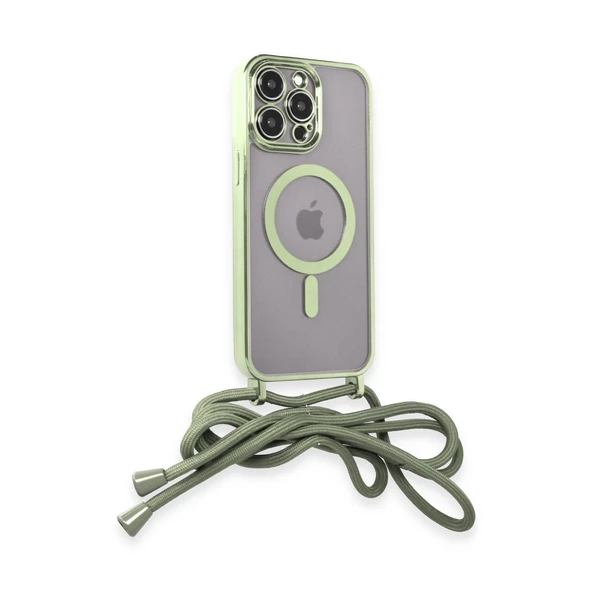 İphone 14 Pro Kılıf Divo Lazer Askılı Magsafe Kapak - Koyu Yeşil - Resim 2