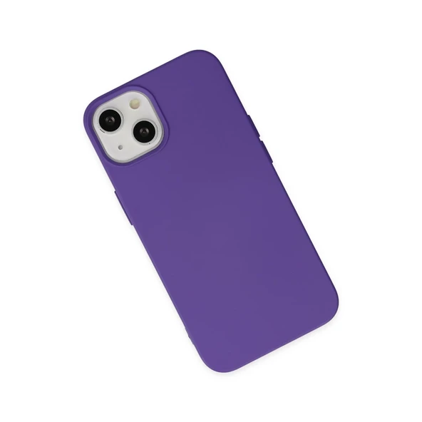 İphone 14 Plus Kılıf Nano İçi Kadife Silikon - Mor - Resim 3