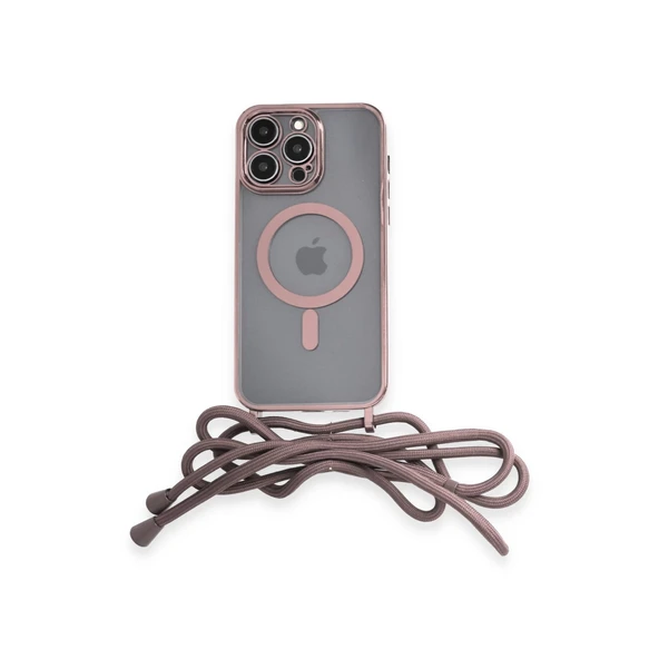İphone 14 Pro Kılıf Divo Lazer Askılı Magsafe Kapak - Pembe ürün görseli 1