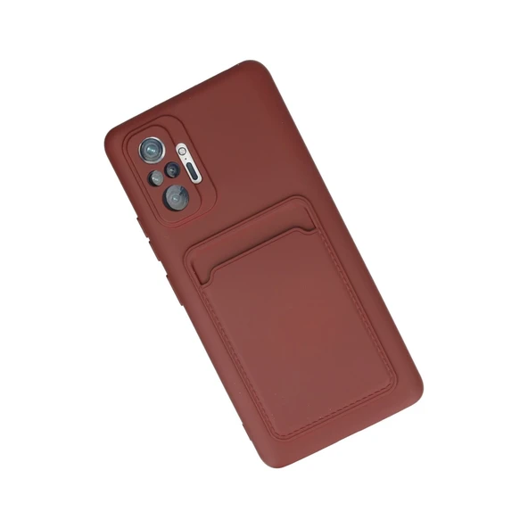 Xiaomi Redmi Note 10 Pro Kılıf Kelvin Kartvizitli Silikon - Bordo - Resim 3