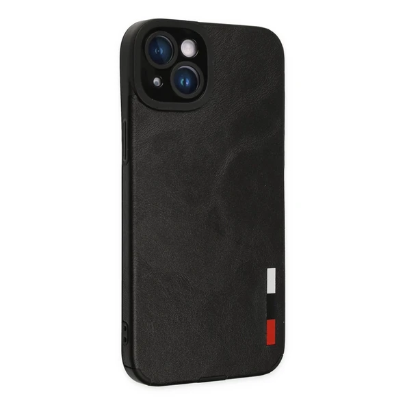 İphone 14 Plus Kılıf Loop Deri Silikon - Siyah - Resim 2