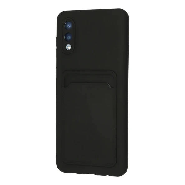 Samsung Galaxy A02 Kılıf Kelvin Kartvizitli Silikon - Siyah - Resim 3