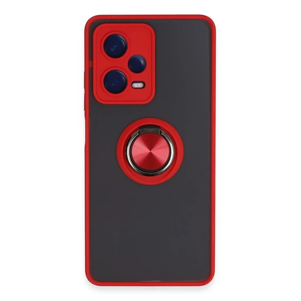 Xiaomi Redmi Note 12 5g Kılıf Montreal Yüzüklü Silikon Kapak - Kırmızı ürün görseli 1