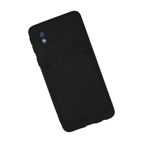 Samsung Galaxy A01 Core Kılıf Kelvin Kartvizitli Silikon - Siyah - Resim 2