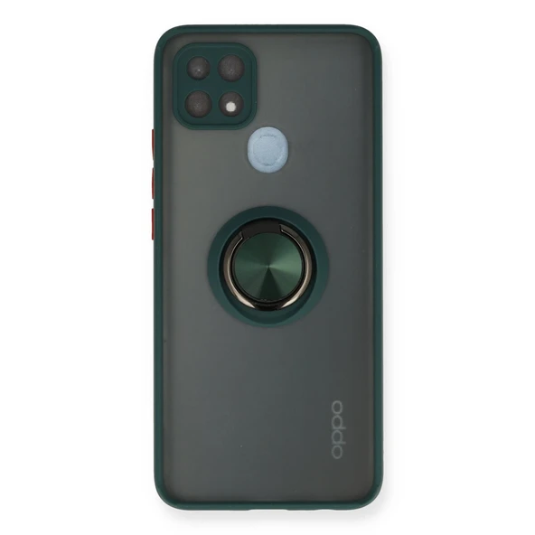Oppo A15 Kılıf Montreal Yüzüklü Silikon Kapak - Yeşil ürün görseli 1