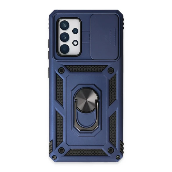 Samsung Galaxy A72 Kılıf Pars Lens Yüzüklü Silikon - Lacivert ürün görseli 1