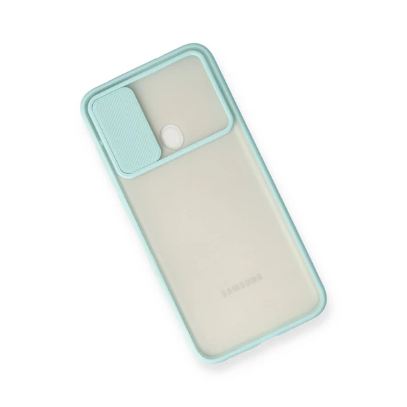 Samsung Galaxy A11 Kılıf Palm Buzlu Kamera Sürgülü Silikon - Turkuaz - Resim 3