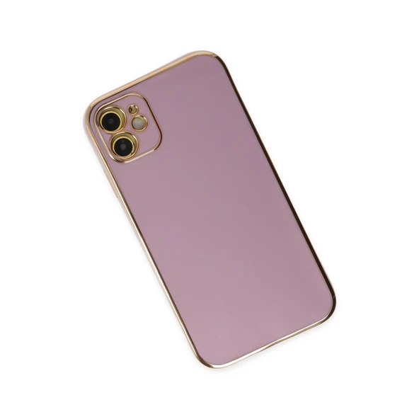 İphone 12 Kılıf Volet Silikon - Mor - Resim 3