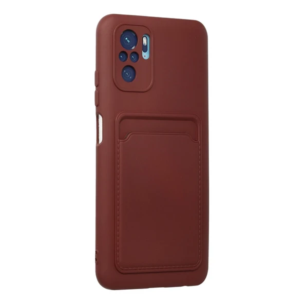 Xiaomi Redmi Note 10s Kılıf Kelvin Kartvizitli Silikon - Bordo - Resim 2