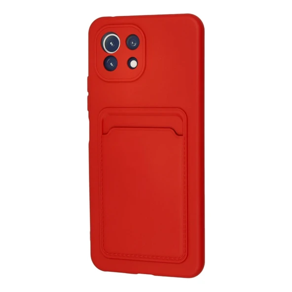 Xiaomi Mi 11 Kılıf Kelvin Kartvizitli Silikon - Kırmızı - Resim 3