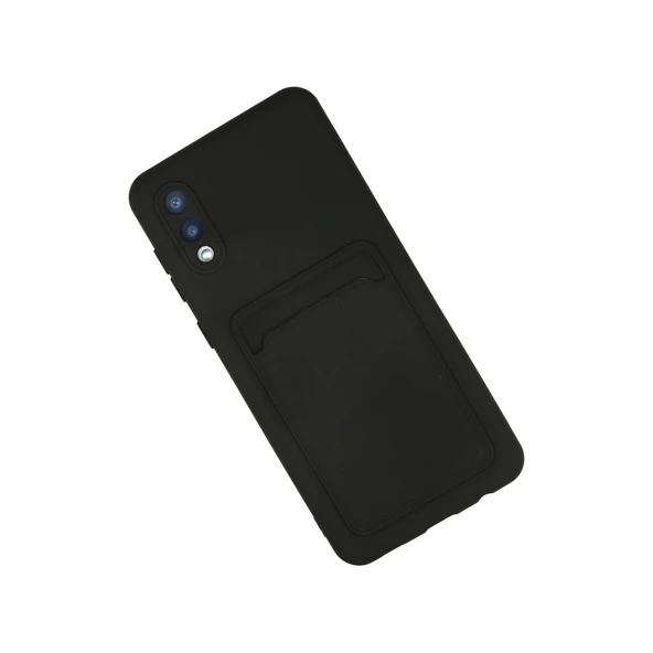 Samsung Galaxy A02 Kılıf Kelvin Kartvizitli Silikon - Siyah - Resim 2