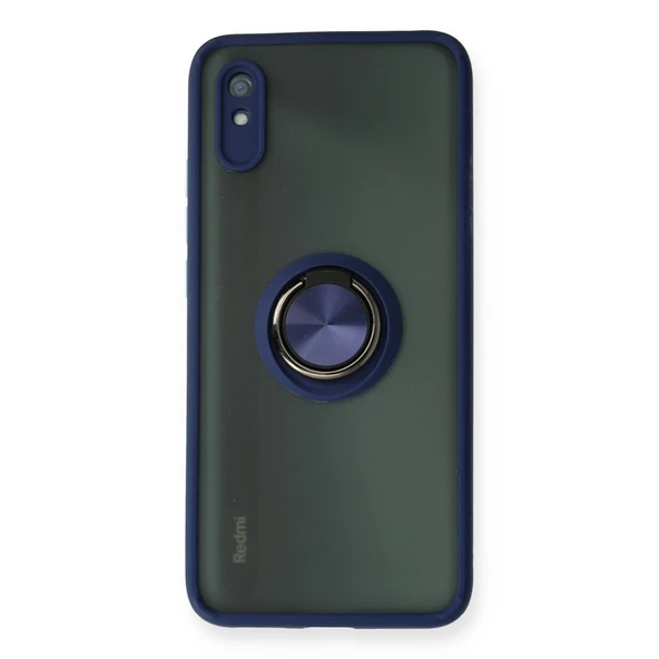 Xiaomi Redmi 9a Kılıf Montreal Yüzüklü Silikon Kapak - Lacivert ürün görseli 1