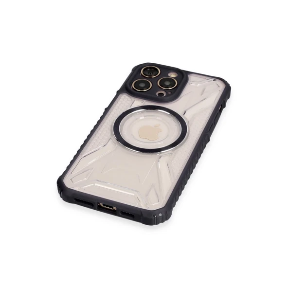 İphone 14 Pro Kılıf Prag Magneticsafe Kapak - Siyah - Resim 4