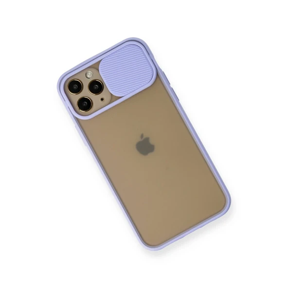 İphone 11 Pro Kılıf Palm Buzlu Kamera Sürgülü Silikon - Lila - Resim 3
