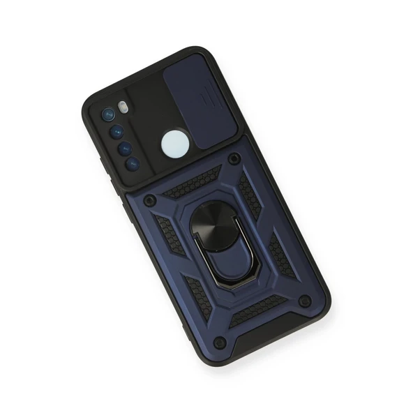Xiaomi Redmi Note 8 Kılıf Pars Lens Yüzüklü Silikon - Lacivert - Resim 3
