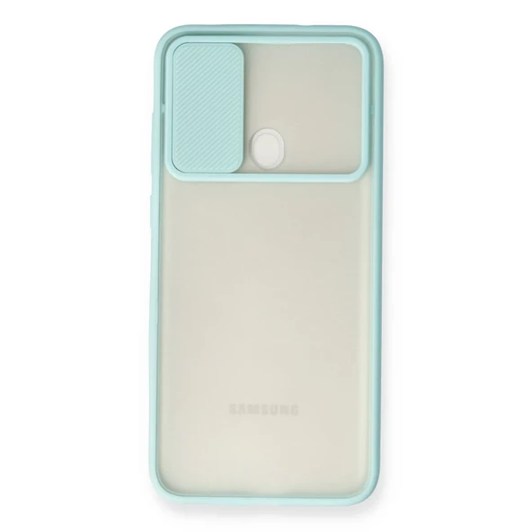 Samsung Galaxy A11 Kılıf Palm Buzlu Kamera Sürgülü Silikon - Turkuaz - Resim 2