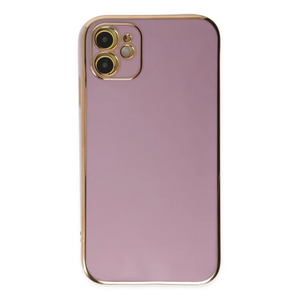 İphone 12 Kılıf Volet Silikon - Mor - Resim 2