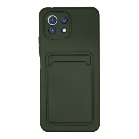 Xiaomi Mi 11 Kılıf Kelvin Kartvizitli Silikon - Koyu Yeşil ürün görseli 1