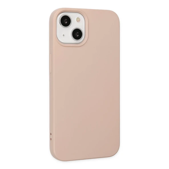 İphone 14 Plus Kılıf Nano İçi Kadife Silikon - Pudra - Resim 2