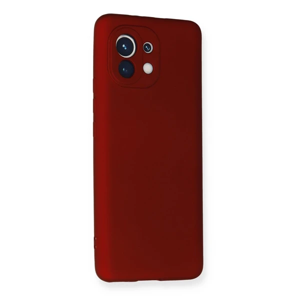 Xiaomi Mi 11 Kılıf First Silikon - Bordo - Resim 2