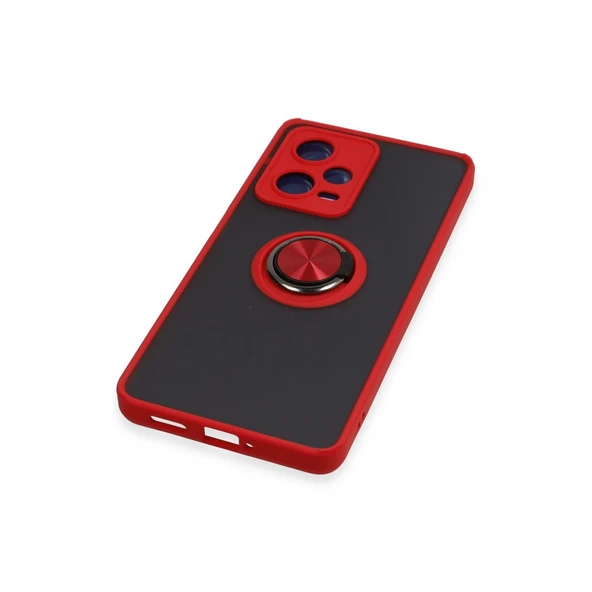 Xiaomi Redmi Note 12 5g Kılıf Montreal Yüzüklü Silikon Kapak - Kırmızı - Resim 5