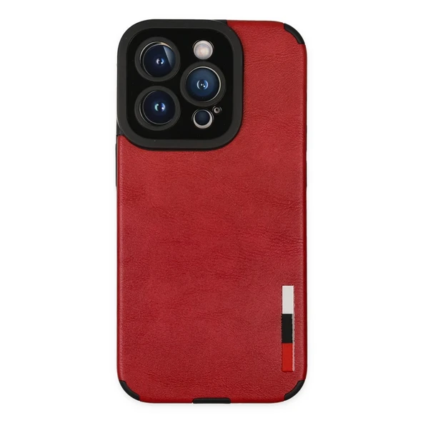 İphone 14 Pro Kılıf Loop Deri Silikon - Kırmızı ürün görseli 1