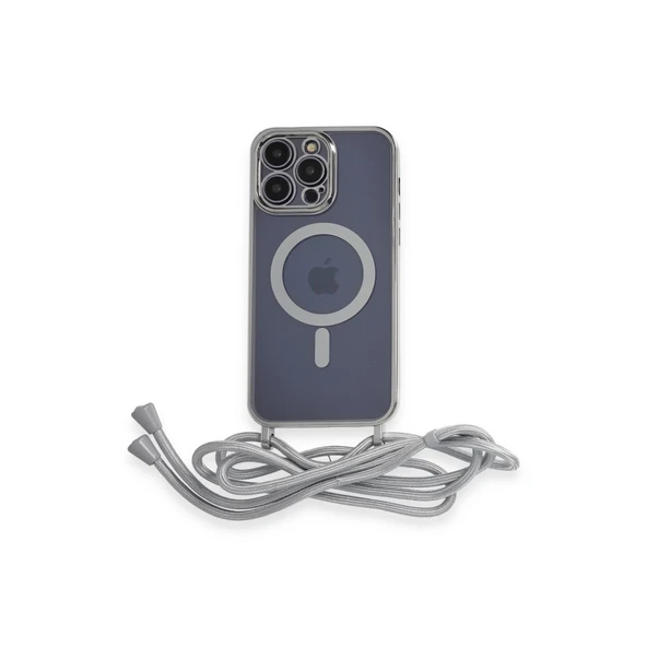 İphone 13 Pro Kılıf Divo Lazer Askılı Magsafe Kapak - Gümüş ürün görseli 1
