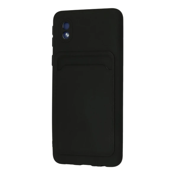 Samsung Galaxy A01 Core Kılıf Kelvin Kartvizitli Silikon - Siyah - Resim 3