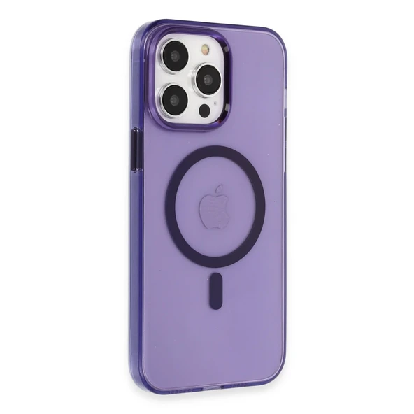 İphone 14 Pro Kılıf Tron Şeffaf Magsafe Kapak - Derin Mor ürün görseli 1