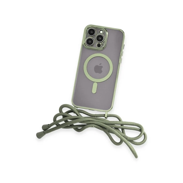 İphone 14 Pro Kılıf Divo Lazer Askılı Magsafe Kapak - Koyu Yeşil - Resim 3