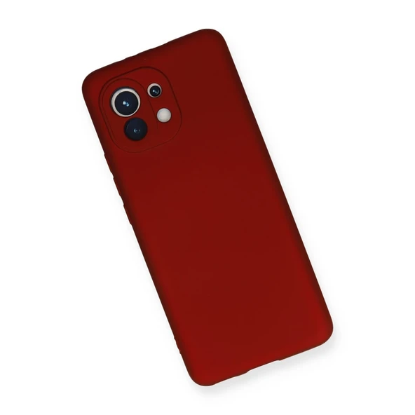 Xiaomi Mi 11 Kılıf First Silikon - Bordo - Resim 3