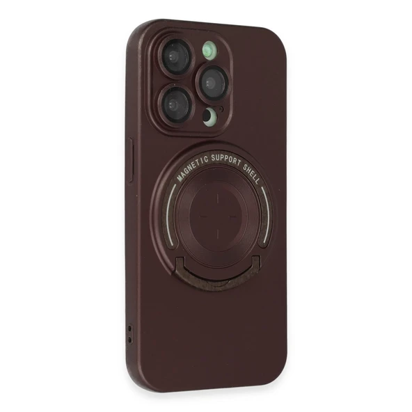 İphone 14 Pro Kılıf Lukka Magneticsafe Kapak - Kahverengi - Resim 2