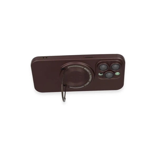 İphone 14 Pro Kılıf Lukka Magneticsafe Kapak - Kahverengi - Resim 3