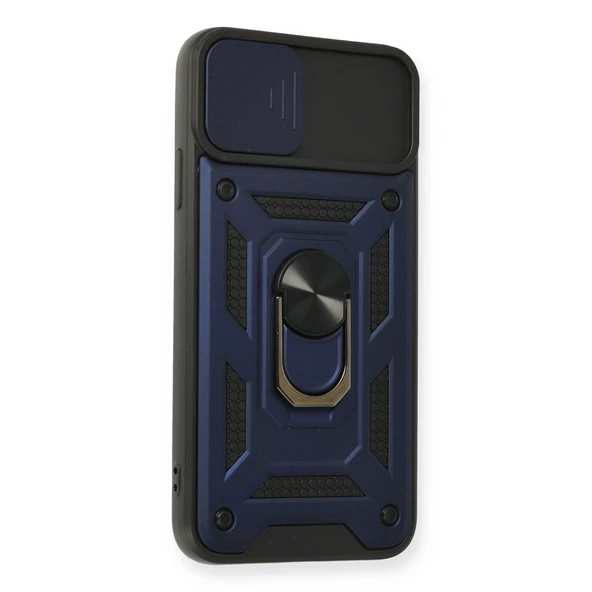 İphone 11 Pro Max Kılıf Pars Lens Yüzüklü Silikon - Lacivert - Resim 2