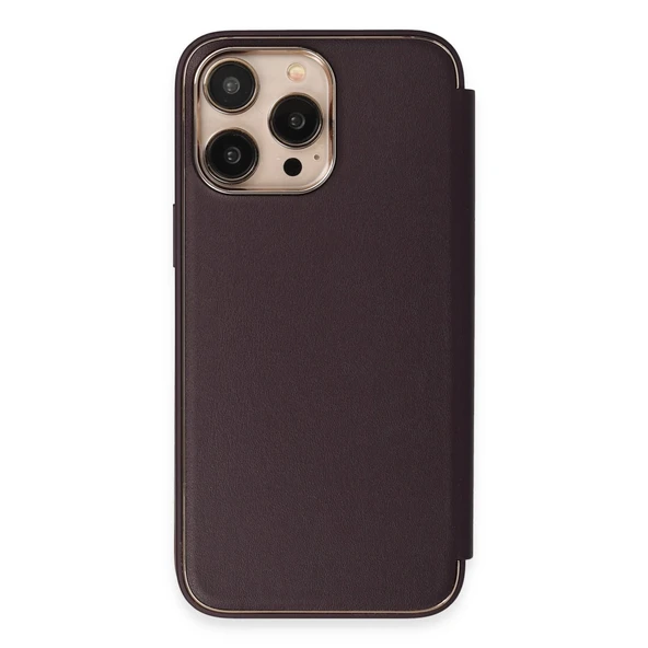 İphone 14 Pro Kılıf Dolpin Kapaklı - Derin Mor - Resim 3