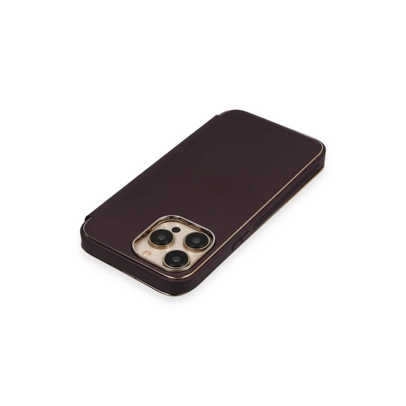 İphone 14 Pro Kılıf Dolpin Kapaklı - Derin Mor - Resim 6