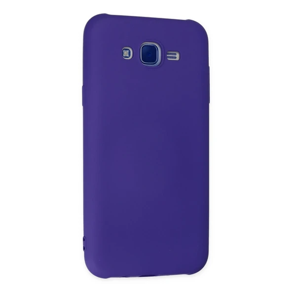 Samsung Galaxy J7 Kılıf Nano İçi Kadife Silikon - Mor - Resim 3