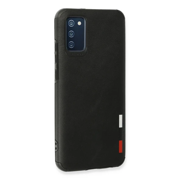 Samsung Galaxy A03s Kılıf Loop Deri Silikon - Siyah - Resim 3