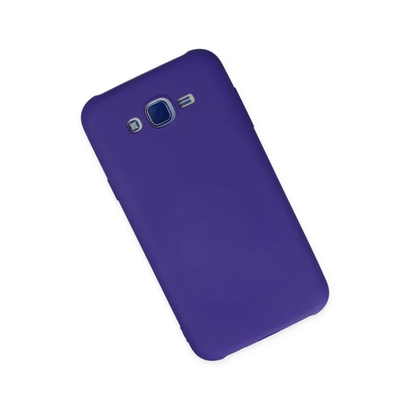 Samsung Galaxy J7 Kılıf Nano İçi Kadife Silikon - Mor - Resim 2