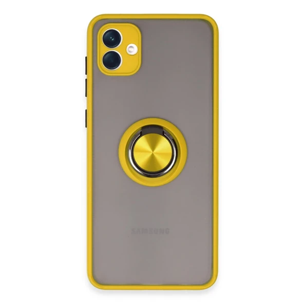 Samsung Galaxy A04 Kılıf Montreal Yüzüklü Silikon Kapak - Sarı ürün görseli 1