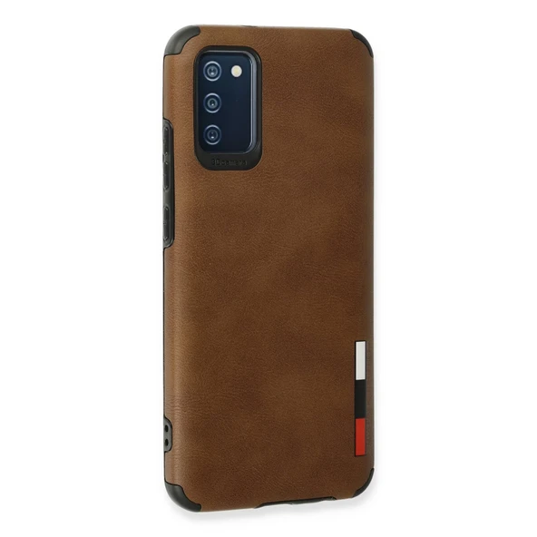 Samsung Galaxy A03s Kılıf Loop Deri Silikon - Kahverengi - Resim 3