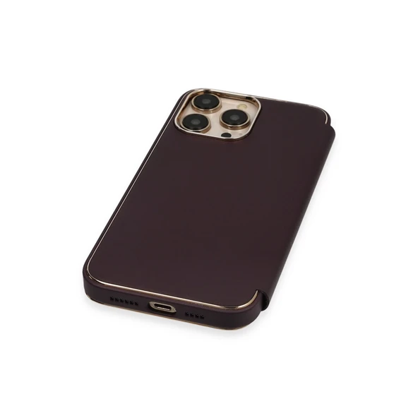 İphone 14 Pro Kılıf Dolpin Kapaklı - Derin Mor - Resim 5