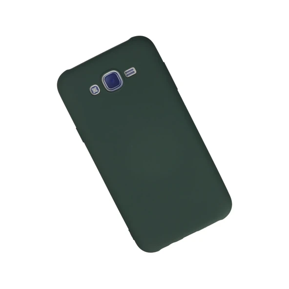 Samsung Galaxy J7 Kılıf Nano İçi Kadife Silikon - Koyu Yeşil - Resim 2